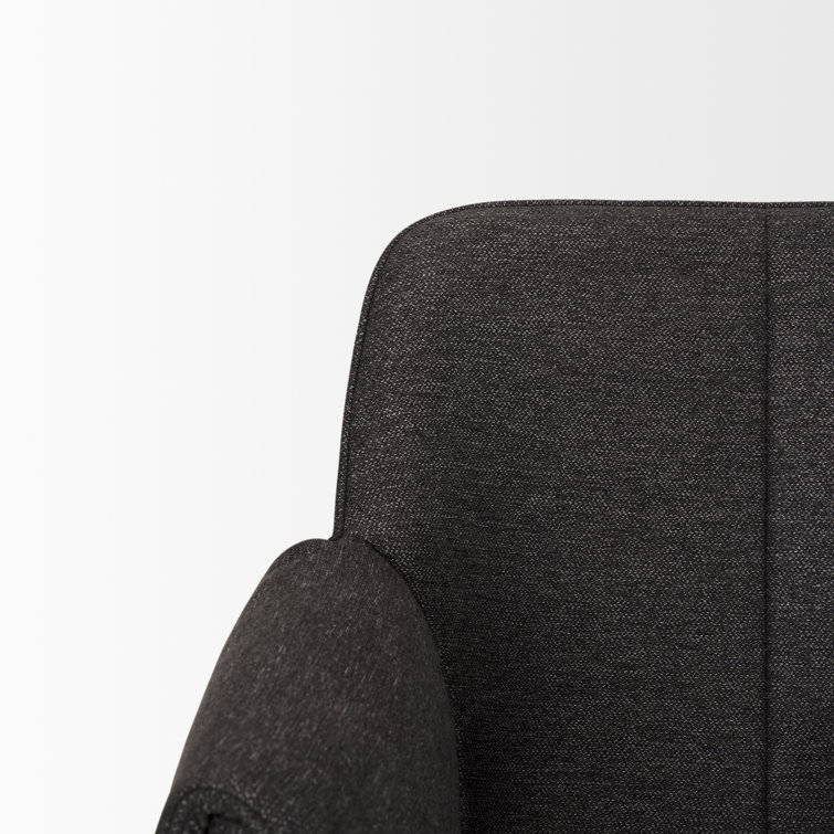 Gray Upholstered Metal Frame Arm Chair