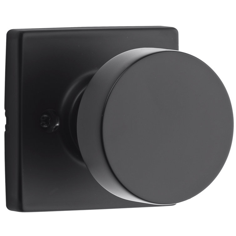 Matte Black Metal Flat Ball Passage Door Knob