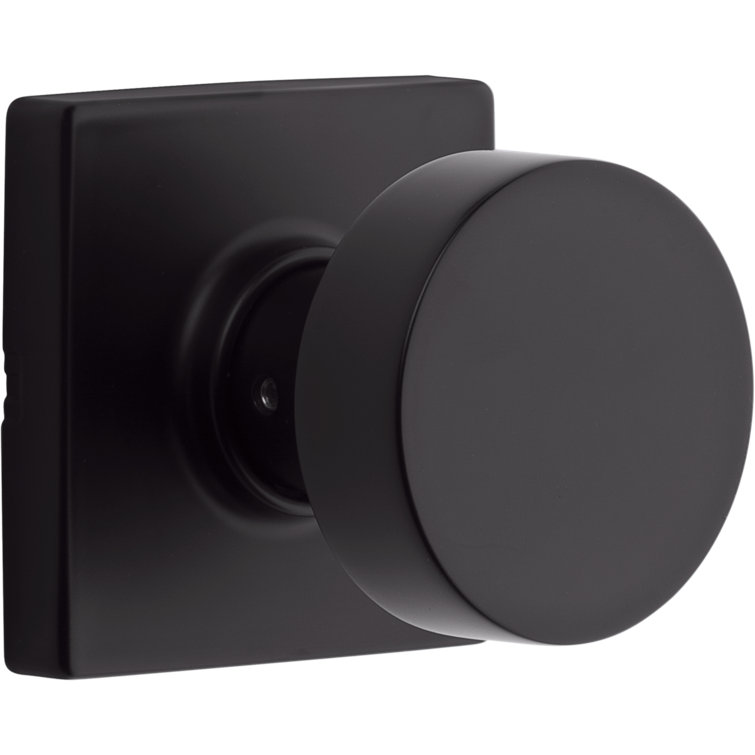 Matte Black Metal Flat Ball Passage Door Knob