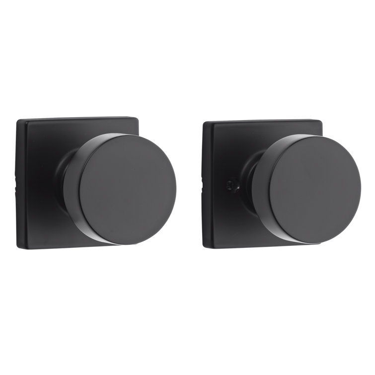 Matte Black Metal Flat Ball Passage Door Knob