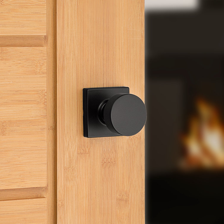Matte Black Metal Flat Ball Passage Door Knob
