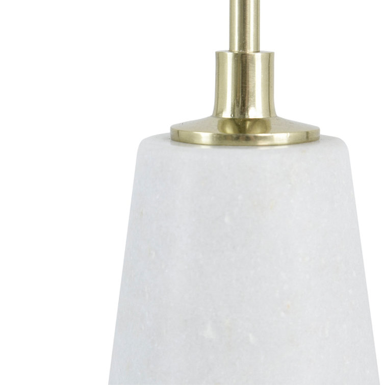 Set of 5 Gold and Marble Taper Candleholders