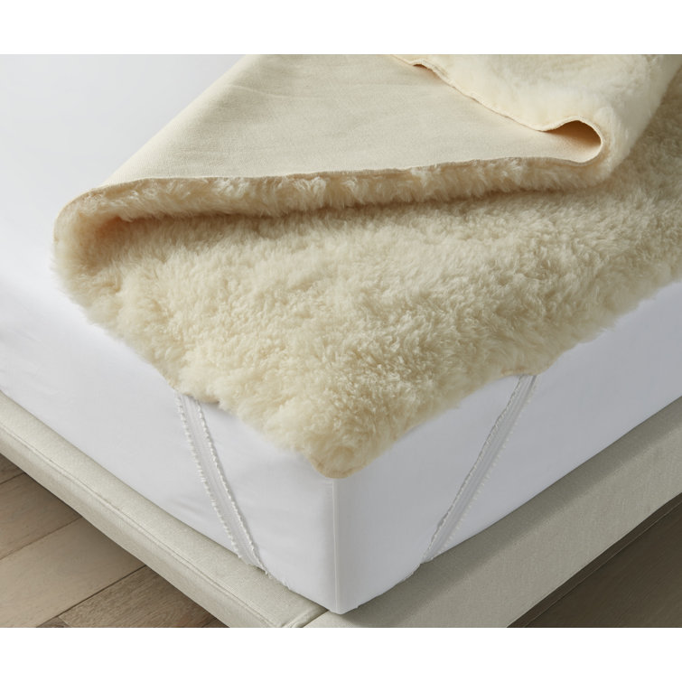 Natural Twin Wool Mattress Topper with 2" Pile