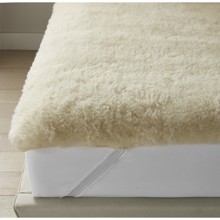 Natural Twin Wool Mattress Topper with 2" Pile