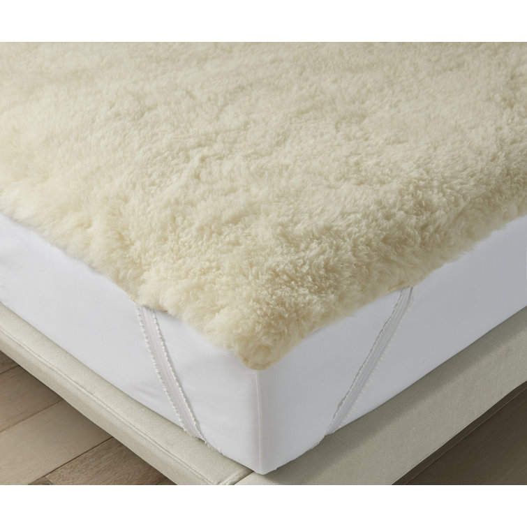 Natural Twin Wool Mattress Topper with 2" Pile