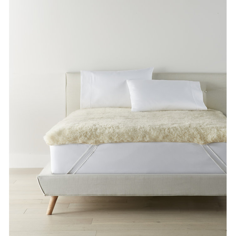 Natural Twin Wool Mattress Topper with 2" Pile