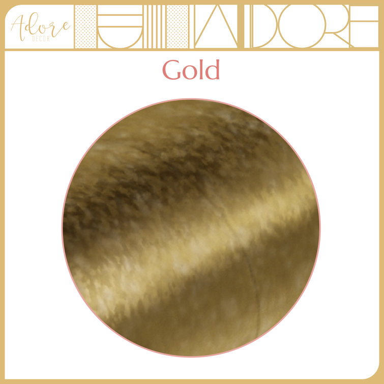Adore Decor Harper Round 17" Gold Metal & Glass Accent Side Table
