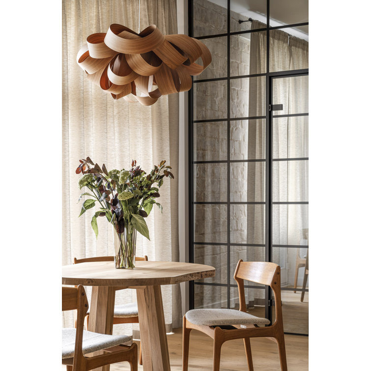 FSC-Certified Natural Cherry Geometric Pendant Light
