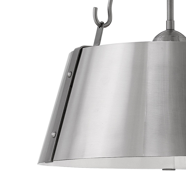 Polished Antique Nickel 3-Light Drum Pendant