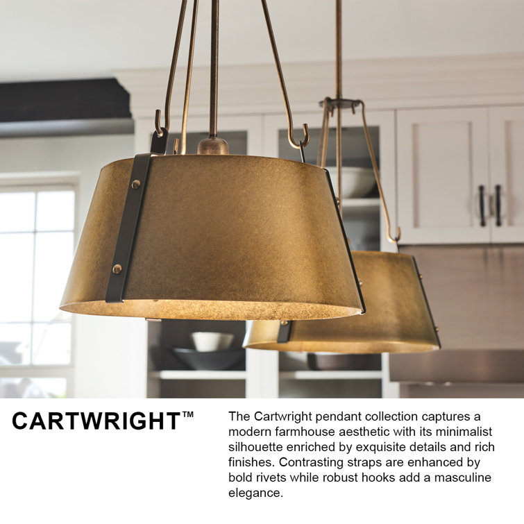 Cartwright Galvanized Drum Pendant with Adjustable Height