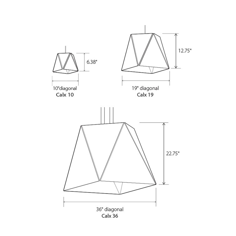 Calx Dark Stained Walnut and Rose Gold 4-Light Geometric Chandelier