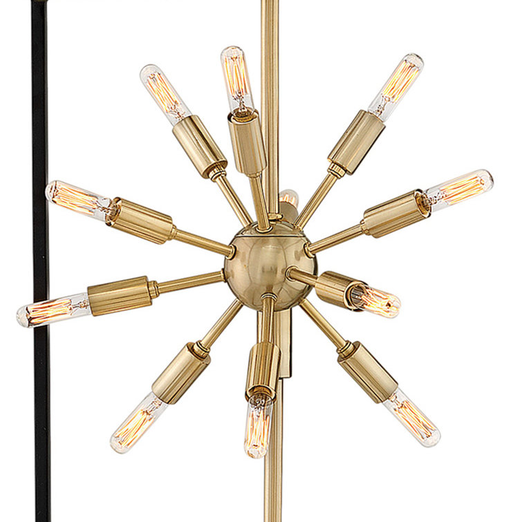 Aros Black Brass 36-Light Mid-Century Modern Chandelier