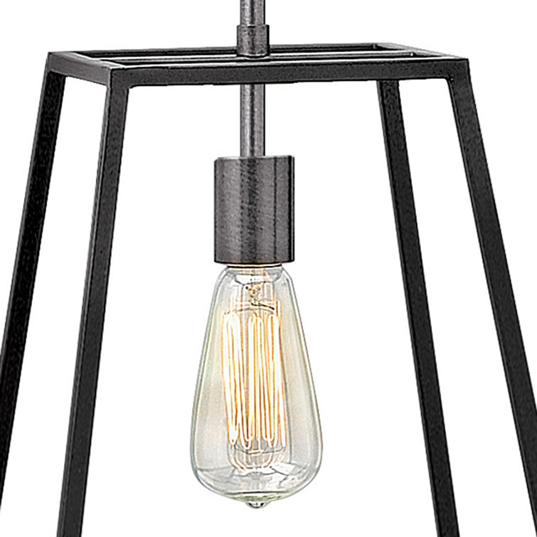 Aged Zinc Mini Pendant Light with Glass Shade