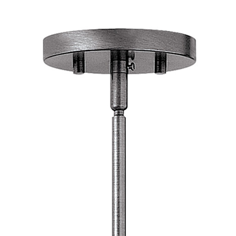 Aged Zinc Mini Pendant Light with Glass Shade