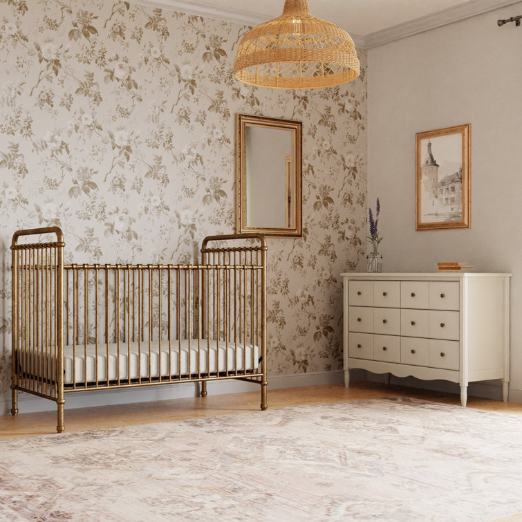 Warm White Double Dresser with Apothecary Style Drawer Fronts