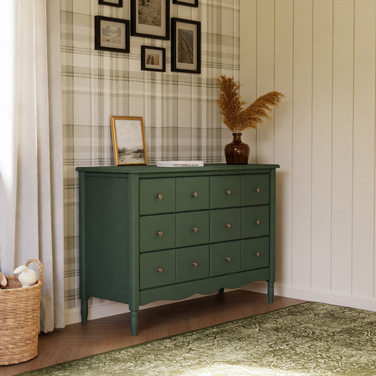 Forest Green Double Dresser with Six Drawers