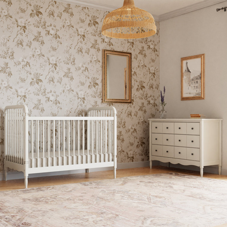 Warm White Double Dresser with Apothecary Style Drawer Fronts