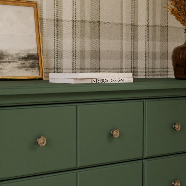 Forest Green Double Dresser with Six Drawers