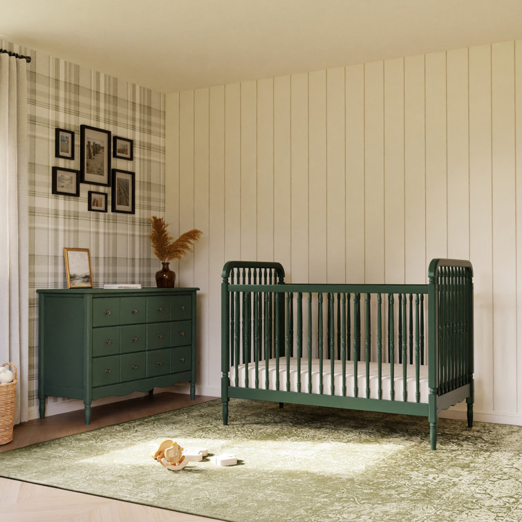 Forest Green Double Dresser with Six Drawers