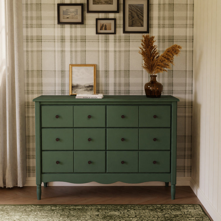 Forest Green Double Dresser with Six Drawers