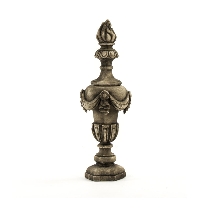 Gray Tall Decorative Resin Floor Vase
