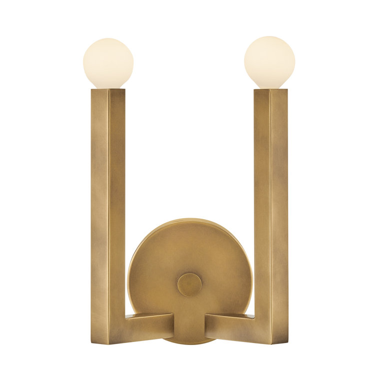 Ezra Heritage Brass 2-Light Dimmable LED Wall Sconce