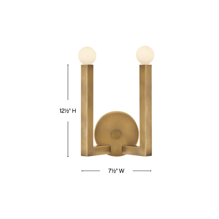 Ezra Heritage Brass 2-Light Dimmable LED Wall Sconce