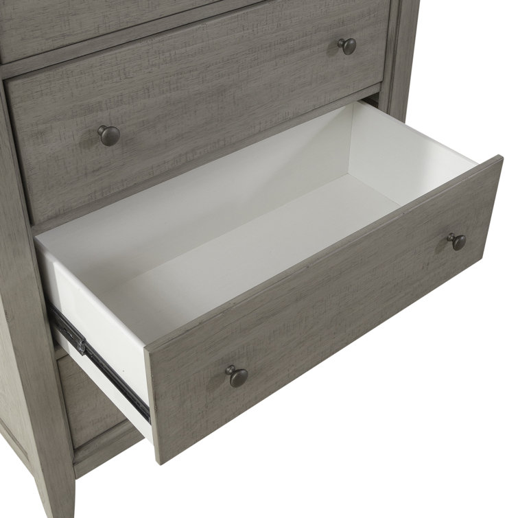 Cottage Charm Cream 5-Drawer Vertical Dresser with Felt-Lined Drawers