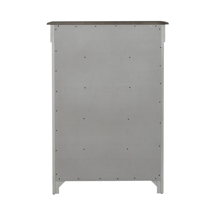 Cottage Charm Cream 5-Drawer Vertical Dresser with Felt-Lined Drawers