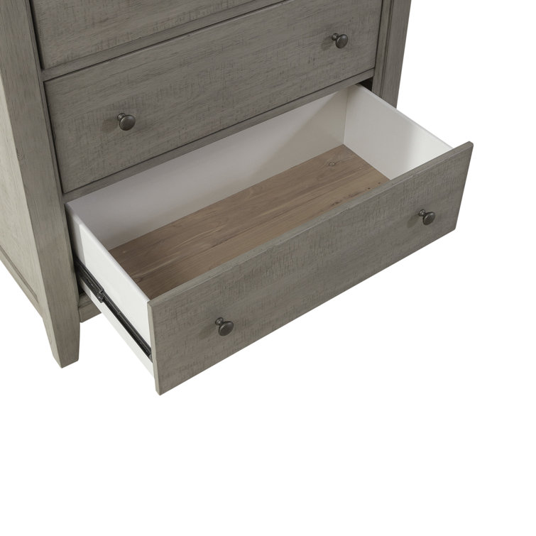 Cottage Charm Cream 5-Drawer Vertical Dresser with Felt-Lined Drawers