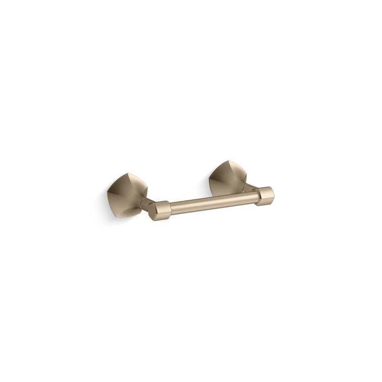 Vibrant Brushed Bronze Midcentury Modern Toilet Paper Holder