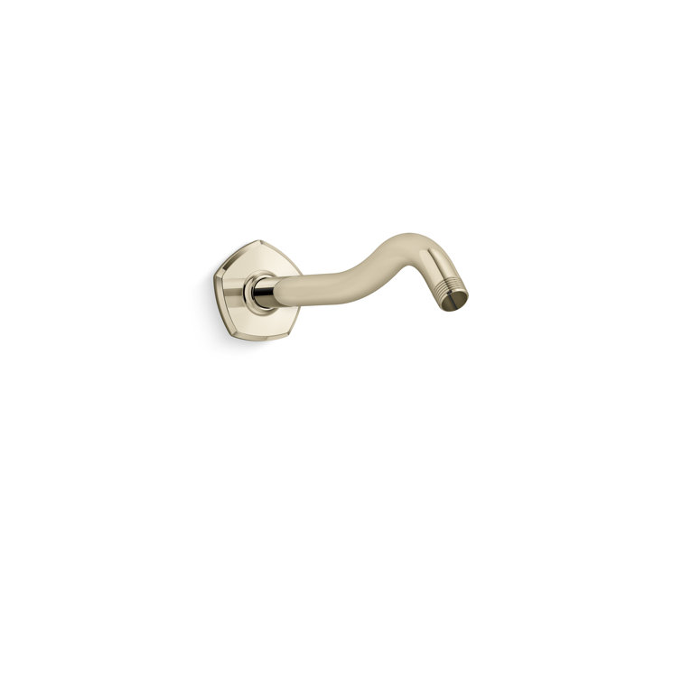 Vibrant French Gold Wall-Mounted Shower Arm with Pentagonal Flange