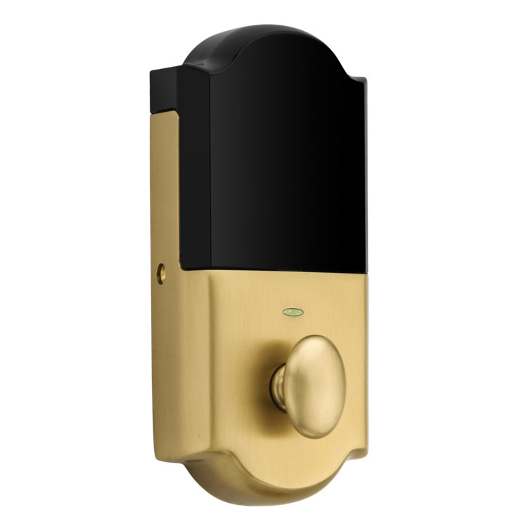Lifetime Satin Brass Smart Electronic Deadbolt with Wi-Fi and Z-Wave