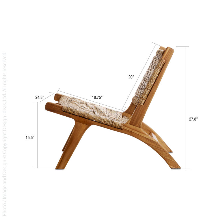 Copenhagen Solid Indonesian Mahogany and Banana Tree Bark Accent Chair