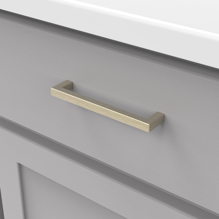 Champagne Bronze Modern Kitchen Cabinet Drawer Pulls, 5-1/16"