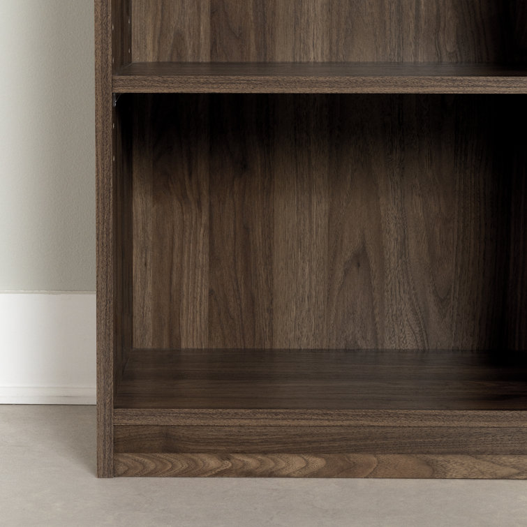 Natural Walnut Adjustable 5-Shelf Narrow Bookcase