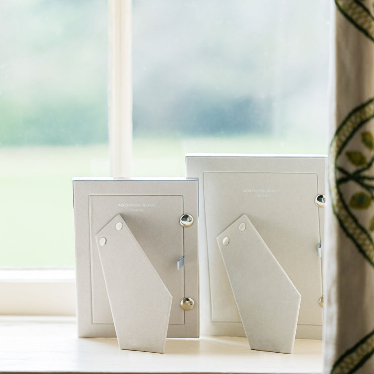 Elegant 5x7 Silver and White Enamel Tabletop Frame