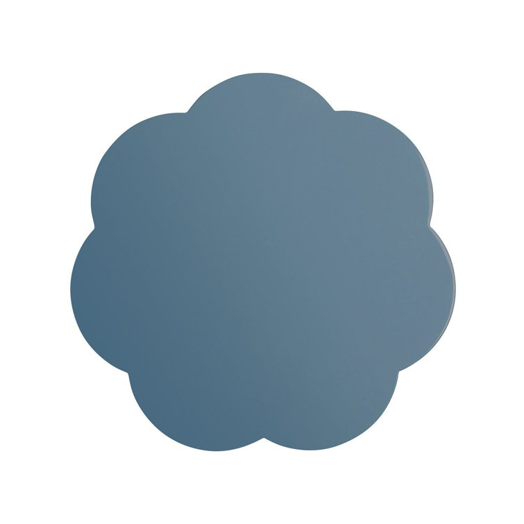 Denim Blue Fabric Flower-Shaped Placemats Set of 4