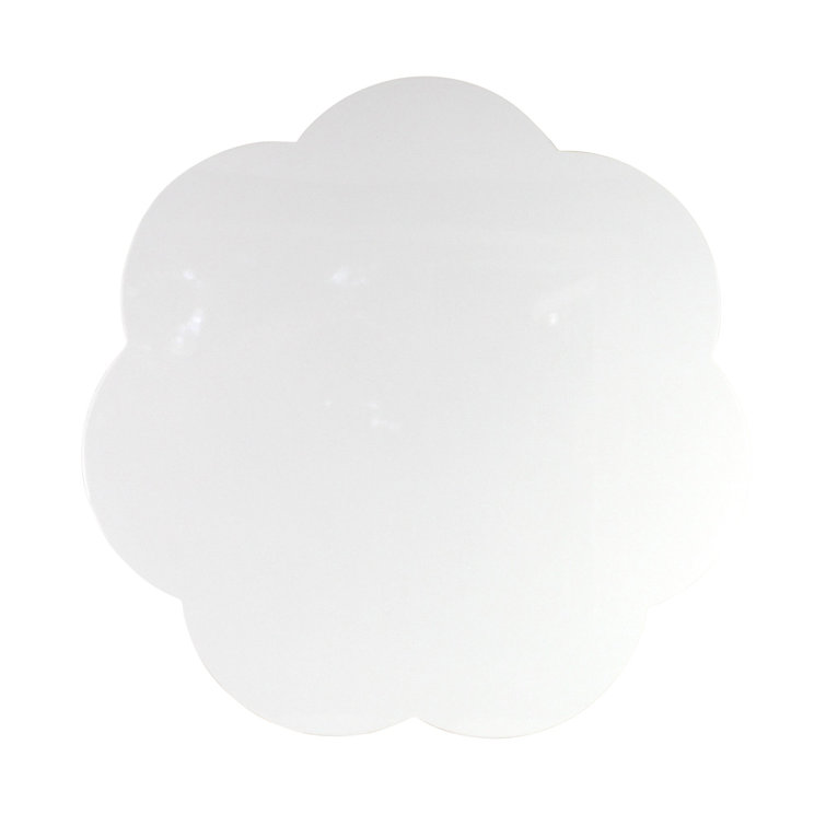 White Scalloped Lacquer 16" Placemats, Set of 4