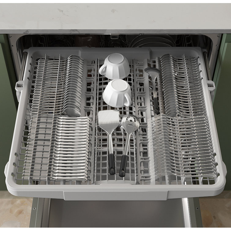 24" Stainless Steel Smart Built-in Dishwasher with Adjustable Racks