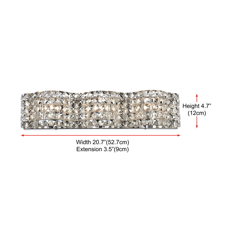 Chrome Crystal 3-Light Wall Sconce with Royal Cut Crystals