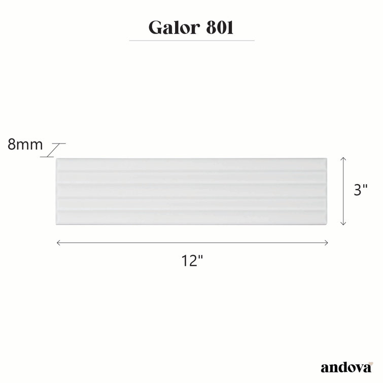 Galor Liniar Glossy White Ceramic Subway Wall Tile
