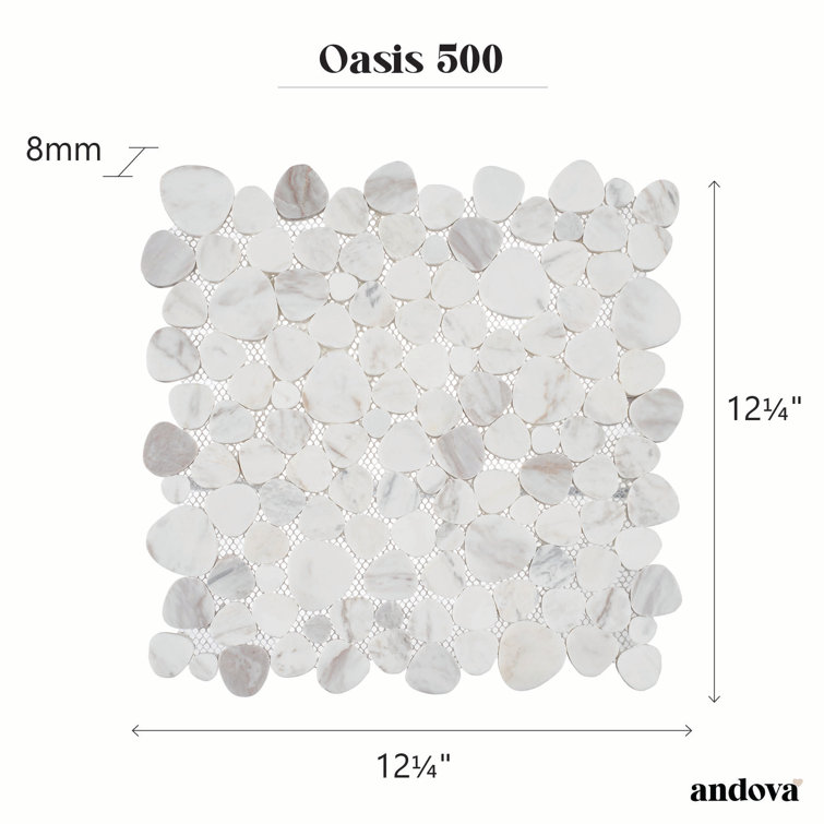 Oasis White Marble Pebble Mosaic Tile for Kitchen and Bathroom
