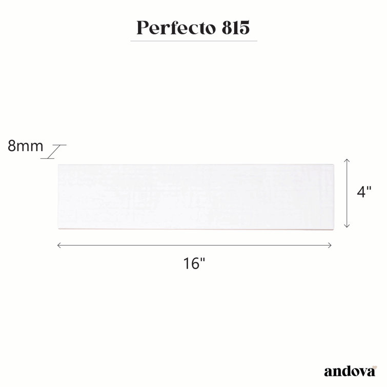 Perfecto Marvelli 4'' x 16'' White Ceramic Subway Tile