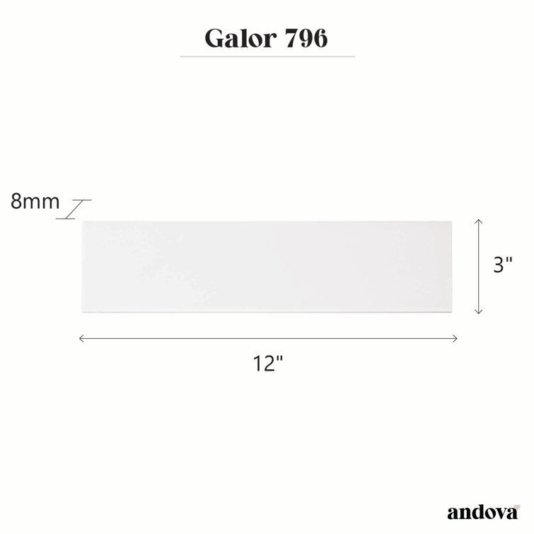 Galor-Nayim 3" x 12" Glossy White Ceramic Subway Tile