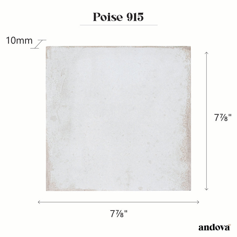 Poise 8" Matte White Porcelain Tile for Kitchen and Bathroom