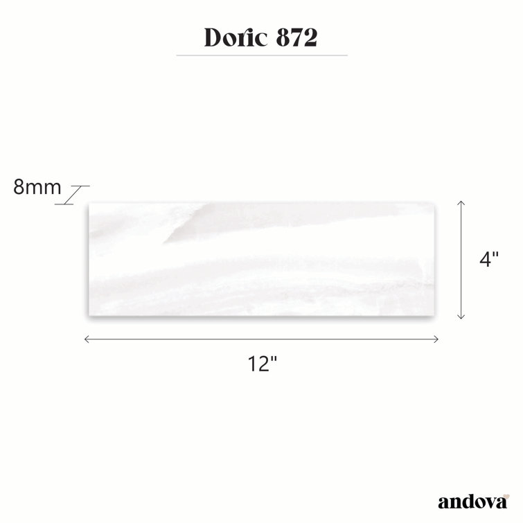 Doric 4" x 12" Matte White Ceramic Subway Wall Tile