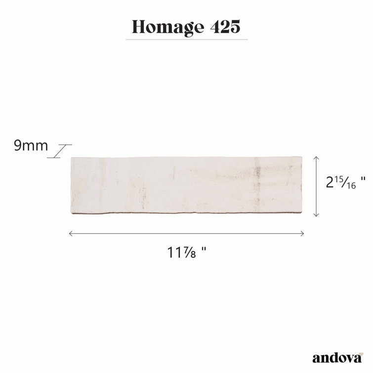 Homage 3" x 12" White Glazed Porcelain Subway Tile