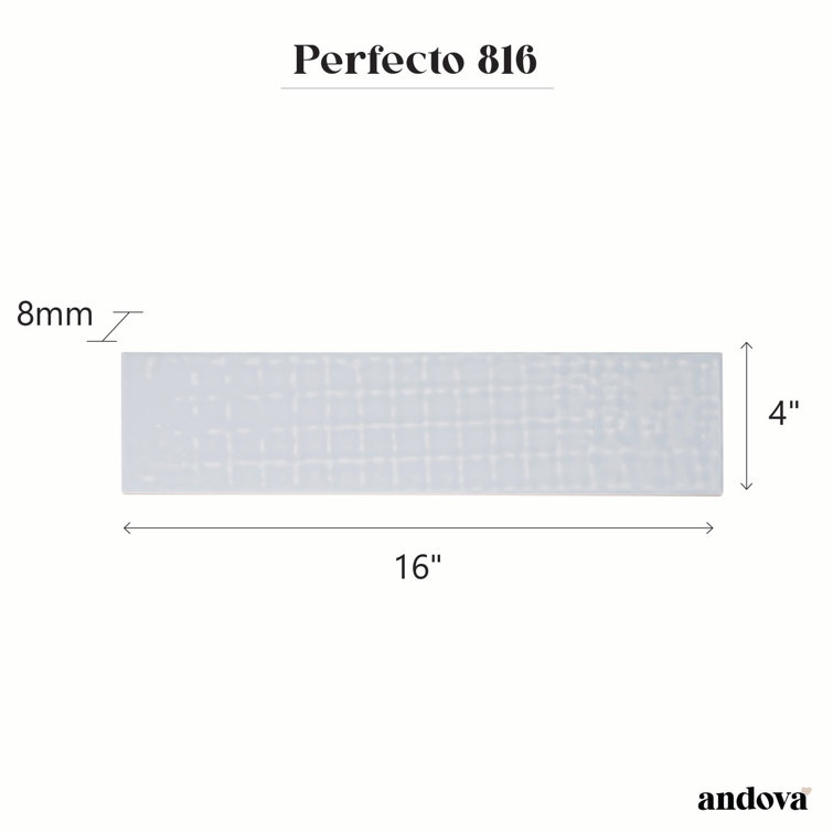 Perfecto Marvelli 4'' x 16'' Gray Ceramic Subway Tile
