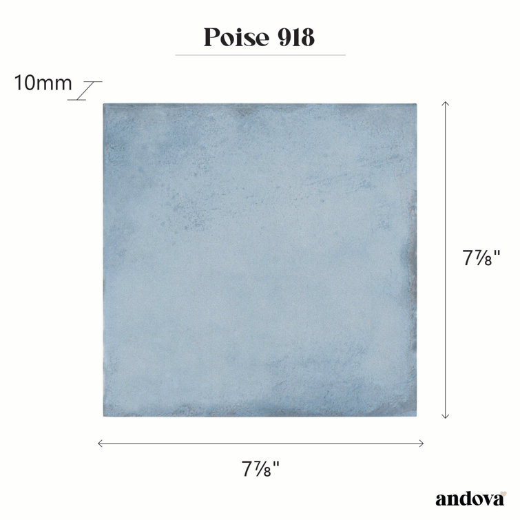 Poise Pacific Blue Matte Porcelain Square Wall and Floor Tile
